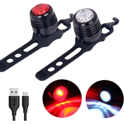 Bicycle LED Flashlight USB Rechargable Rainproof MTB Road Bike Handlebar Front Light Seatpost Rear Light Taillight lanterns