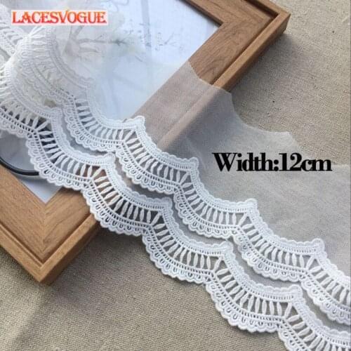 19yards/lot 12cm Mesh embroidery Lace Trim Handmade DIY Garment needlework sewing accessories fabric Clothing Decoration 803