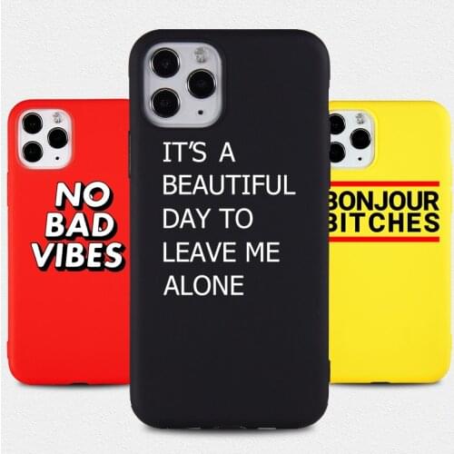 Funny Letter Phone Case for IPhone 12 SE 11 Pro 8 7 6s Plus X XS MAX XR Cases Quote Soft Silicone TPU Fitted Back Cover Shell