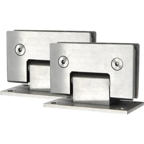 2Pcs Chrome Clip Stainless Steel Hinge Door Clamp 90 Degree Glass Clip Fittings Bracket Frameless Shower Hardware Accessories