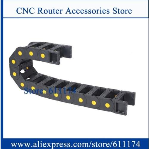 1m bridge open type Cable Chain Inner 25*75mm enhanced Towline wire carrier yellow dot Cable chain for CNC Machine