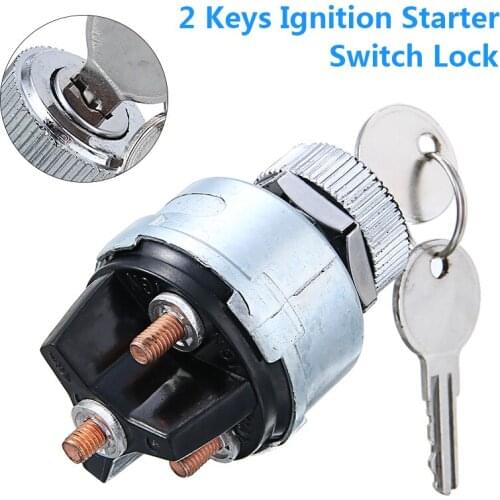 1pc Car Auto Ignition Starter Switch Lock With 2 Keys For Tractor Trailer Agricultural Plant Vehicles Accessories