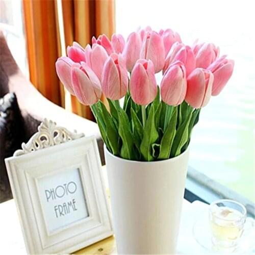 10 Pcs/lot Tulip artificial bouquet Real touch flowers For Home decoration Wedding Decorative Flowers