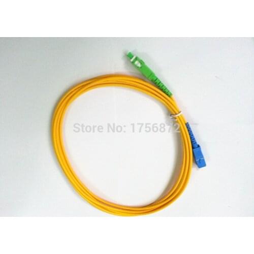10pcs/lot PVC SM Simplex 3mm 3M 9/125 SC/APC-SC/PC Fiber Optic Jumper Cable Fiber Optic Patch Cord