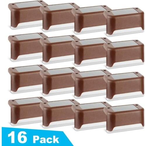 4/8/12/16pcs Warm White led Solar Deck Lights Solar Step Lights Outdoor Waterproof for Stairs,Garden Pathway, Step and Fences