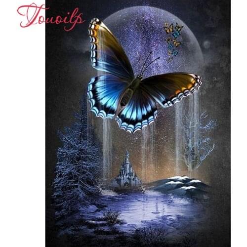 TOUOILP DIY Full Butterfly moon 5d Diamond painting patterns bead Cross Stitch Rhinestone Embroidery Mosaic Hindu god,decor home