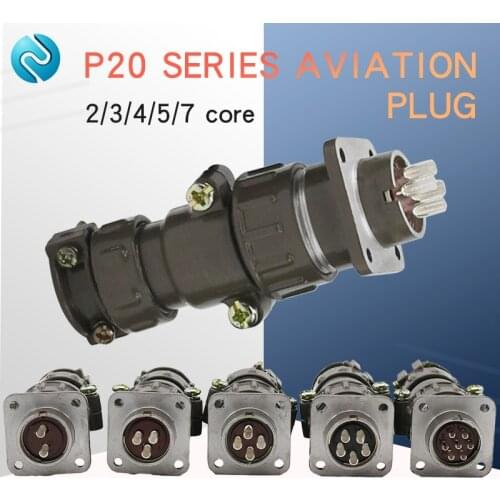 Aviation plug socket round connector P20 series 2.3.4.5.7core diameter 20MM aviation plug