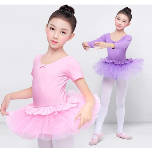 Girls Ballet Tutu Tulle Dress Sleeveless Gymnastics Leotard Diamond Pink Bow Pattern Ballet Leotard For Girl Ballerina Costumes