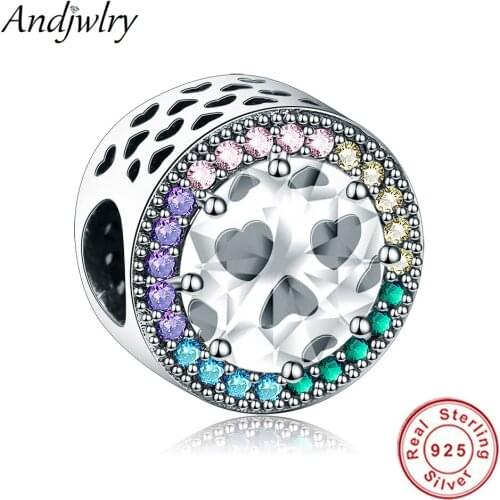 Fit Original Pandora Charms Bracelets Authentic 925 Silver Beads Round Heart Mix Color Zirconia Beads Gift Berloque DIY Jewelry
