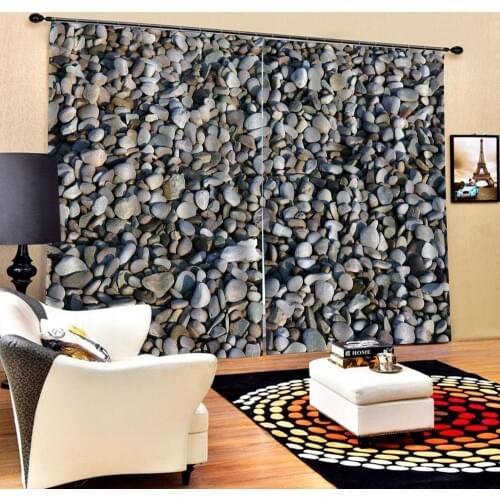 Decoration curtains 3D Curtain Luxury Blackout Window Curtain Living Room stone curtains