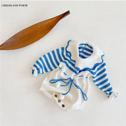 Baby Girl Clothes Newborn Baby Romper Jumpsuit Knitted Baby Sweater Clothes Girl Romper jumpsuit Cotton Ruffle Baby Boy Romper