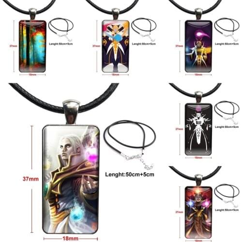 Deliver For Women Party Dota 2 Invoker Fashion Glass Cabochon Pendant Rectangle Necklace Choker Necklace Jewelry