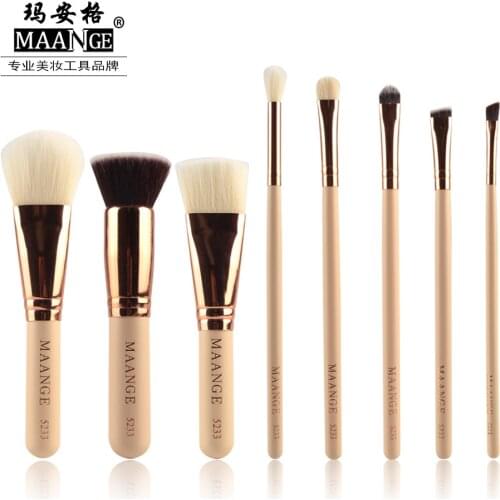 Hot Selling 8 Cosmetic Brushing Black Pole Rose Golden Tube Sleeve Brushing High-quality Cosmetic Tools Makeup Gift for Women