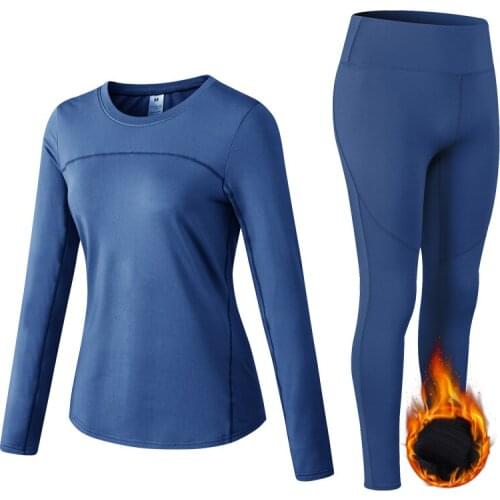 Fanceey Winter Thermal Underwear Women Sets Stretch Plus Velvet Ladies Clothes Warm Intimates Long Johns Women Solid Pajamas Set