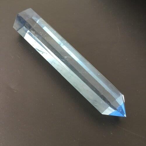 Pretty Blue Melting smelt quartz crystal points healing crystal wand Tower for decor