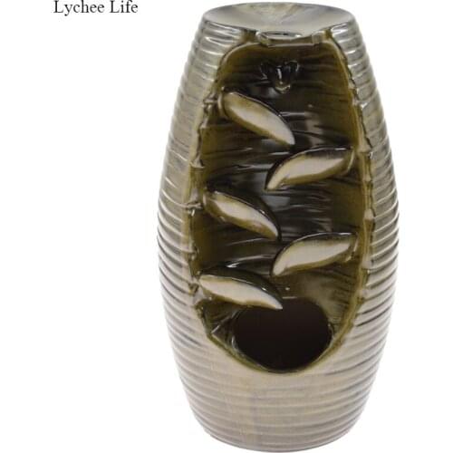 Lychee Life Incense Burner Backflow Incense Ceramic Crafts Home Temple Decoration Mountain River Handicraft Incense Holder
