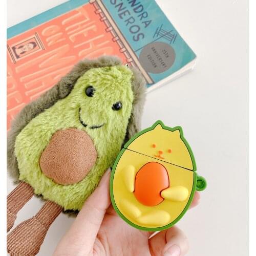 Cartoon Cute Cat Avocado Soft Silicone Earphone Cases For airpods 1 2 Pro case 3D Wireless Headphone Charging Protective cover