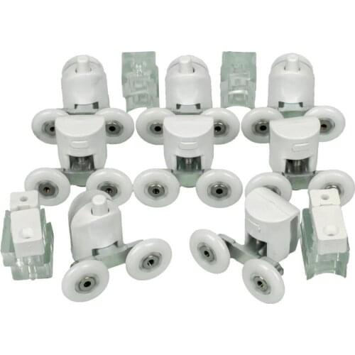 Crack Special Material White Color Glass Shower Cabin Wheel Kit