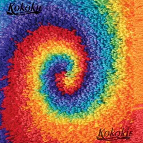 3d latch hook rug printed rainbow pillow kits counted cross stitch kits for embroidery carpet diy cushion Patchwork Pillowcase