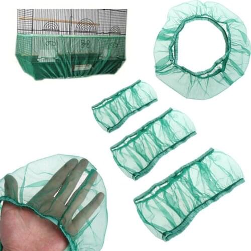 Nylon Mesh Bird Cage Cover Breathable Airy Shell Skirt Net Seed Catcher Bird Cage Accessories Parrot Bird cage Net S/M/L C42