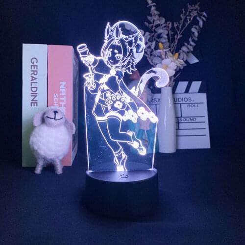 Night Light Baby LED USB Nightlight Diona Figure Bedside Desk Lamp 3D Genshin Impact APP Control Game Fans Kids Birthday Gifts