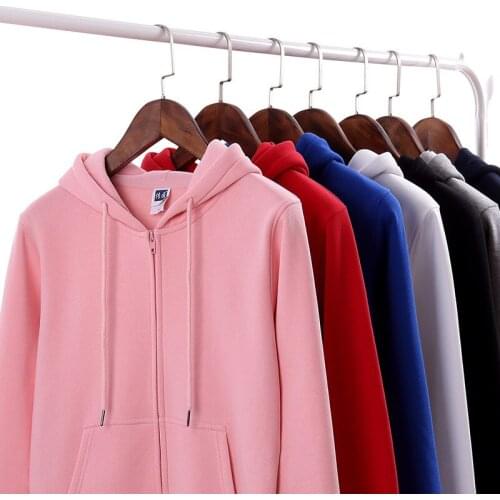 Autumn And Winter New Solid Color To Map Custom Women Sweatshirt Logo Customization Comfortable And Versatile Ladies Zipper Coat