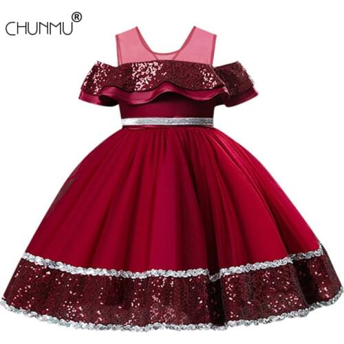 Toddler Girls Dress Puff Sleeve Kids Dresses For Girls Clothes Children Dress Christmas Costume For Girl Brithday Party Dresses