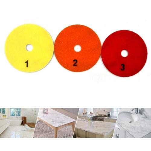 3PCS/Set Floor Polish 4 Inch 100mm Dry/wet Diamond 3 Step Polishing Pads Diamond Granite Polishing Tool Marble Concrete Grinding