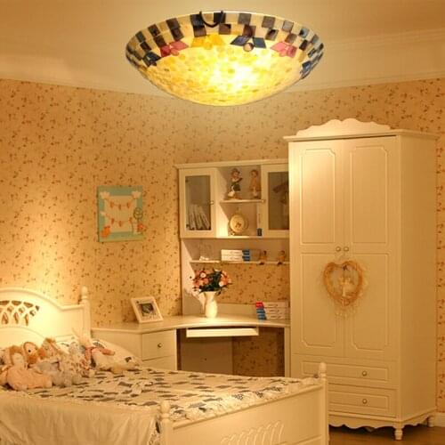 12inch Tiffany Mediterranean style natural shell ceiling lights lustres night light led lamp floor bar home lighting