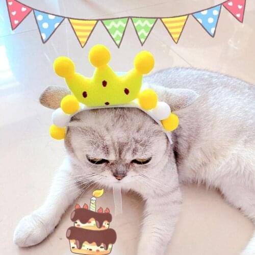 Pet Cat Three-dimensional Crown Headband Birthday Headdress Photography Props