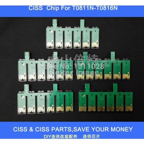 INK WAY T0811-T0816 1410 R290 R295 Compatible Combo chip with reset button for R390 RX590 R270 RX690 RX610 RX615 R290 R295 1410