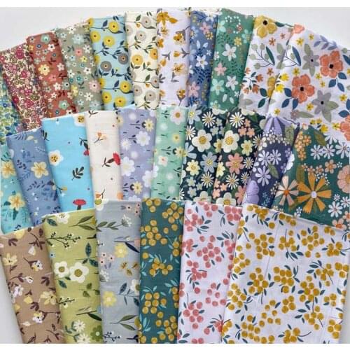 2021 New Small Flowers Floral Leave Fruit 100% Cotton Twill Fabric For Spring Summer Clothes Dress Top Craft Cushion Craft Tissu