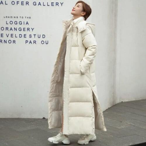 Thick down parka women with hood down jacket winterr coat cultivate morality fashion eiderdown hoodie with thick outerwear