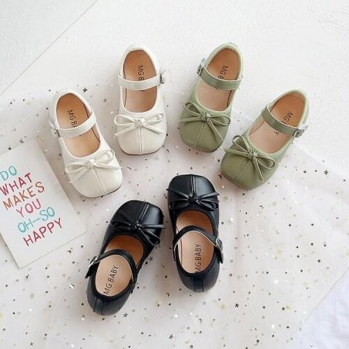 Girls Bow Princess Shoes 2020 Fashion single shoes Toddler Baby Soft Bottom PU Leather Flats Kids Cute Children Casual shoes
