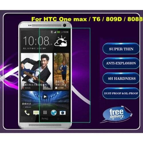 For HTC ONE MAX T6 Tempered Glass Original 9H High Quality Protective Film Explosion-proof Screen Protector for HTC One Max T6