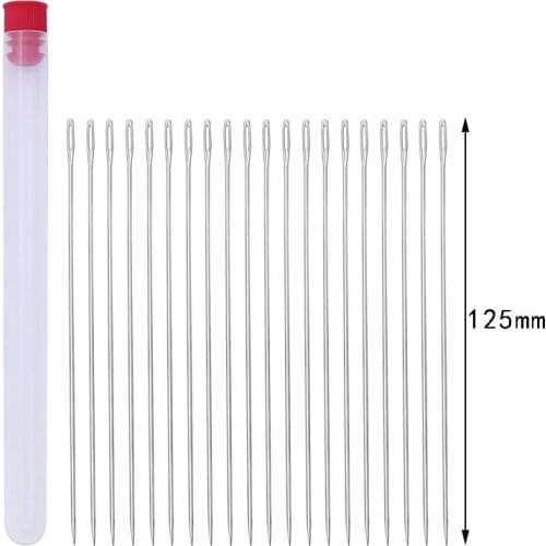 20Pcs Big Eye Curved Beading Needles DIY Bracelet Necklace Stringing Cord Jewelry Craft Making Tool Handmade Art Tool Kit Needle