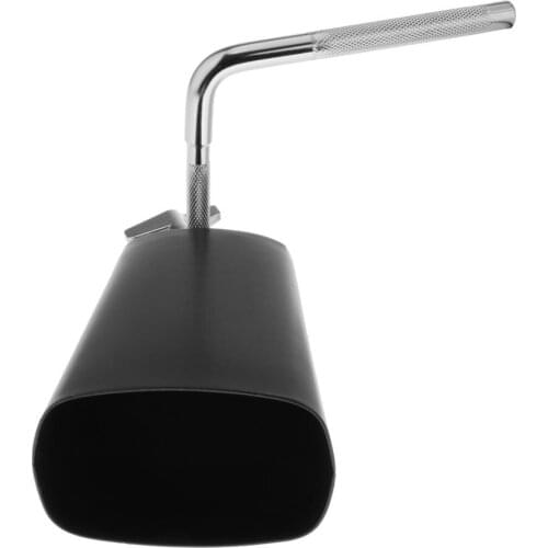 6" Cowbell Noise Maker Instrument Mountable Black Finish W/ Mounting Stem
