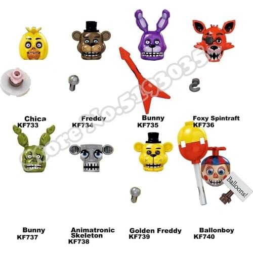 8pcs/set FNAF Five Nights At Freddys Building Blocks Nightmare Freddy Chica Bonnie Funtime Foxy Figures Toys
