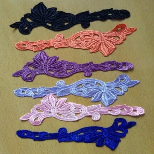 20*6cm white/black/blue color,high quality exquisite water soluble lace applique,flowers pattern patches accessories,XERY13499