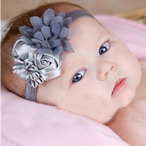 Satin Rose Flower Headband Girls Hair Accessories Flower Headband Girl Headband Newborn Headband 0-3 Years Old