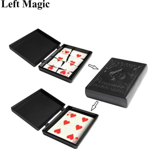 Surprise Restore Box Magic Tricks Black Plastic Box Broken Paper Card Case Close-Up Magic Tricks Props Toys For Children Adult