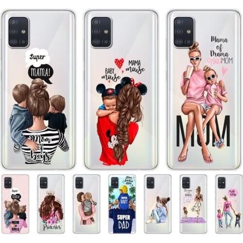 Case For samsung galaxy A31 A41 A51 A71 A01 A81 A91 A11 A30S A20S A21S A50S M11 M21 M31 M30S M40S Baby Mom Girl dad super
