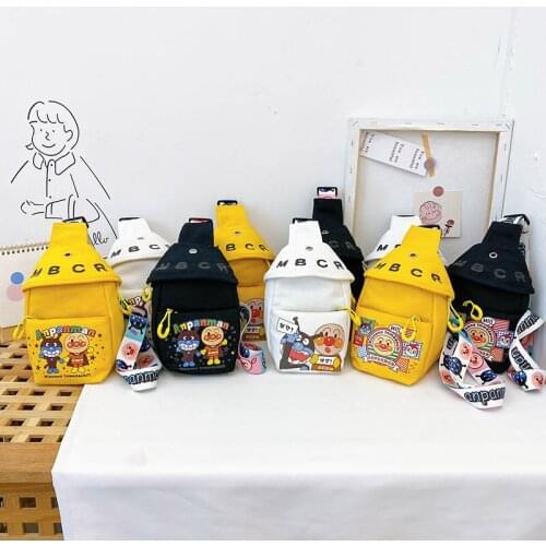 Childrens Cartoon Anpanman Chest Bag Boys and Girls Plush Backpack Kids Travel Bag Cute Japanese Coin Purse 5-7Yrs 2020 New