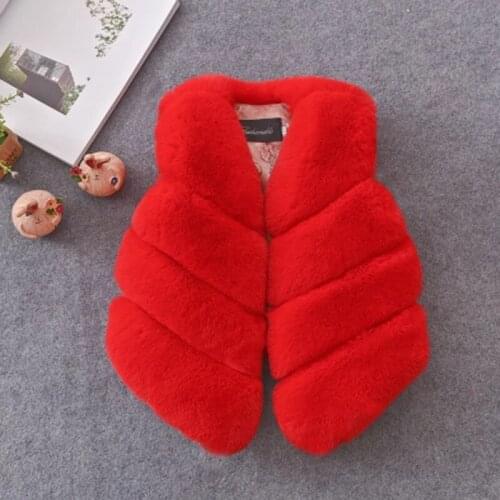 Children Girls Faux Fur Vest Autumn and Winter Fashion Thick Warm Colorful Waistcoat Kids Outerwear Baby Girl Christmas Clothes