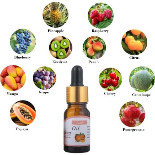 10ml Fruit Peach Pour Essential Oils For Humidifier For Diffuser Aromatherapy Oil Relieve Stress Blueberry Grape Skin Care