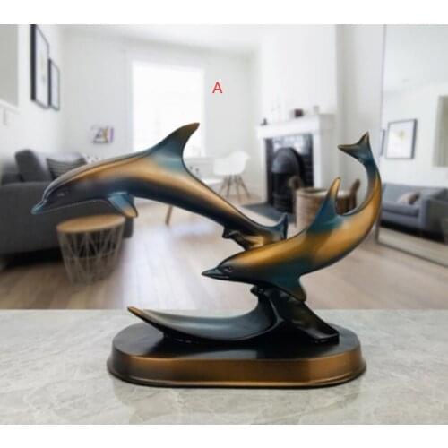 Resin Europe creative home living room study bedroom dolphin art crafts decoration