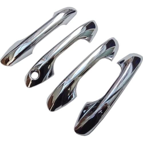 Chrome Door Handle Catch Cover Trim Cap For Kia Rio 2017 2018 New Rio Car Styling Stickers Overlays Car Accessories