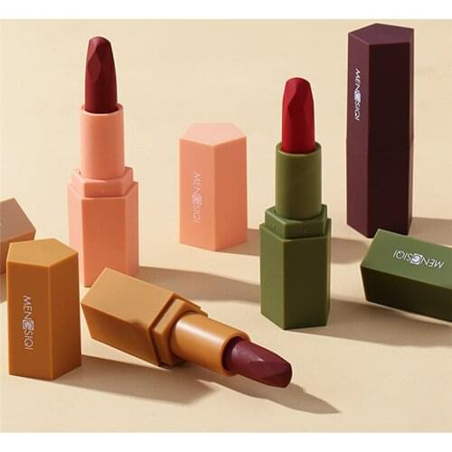 New Lipstick Matte Waterproof Velvet Lip Stick 6 Colors Sexy Red Brown Pigments Makeup Matte Lipsticks Beauty Lips