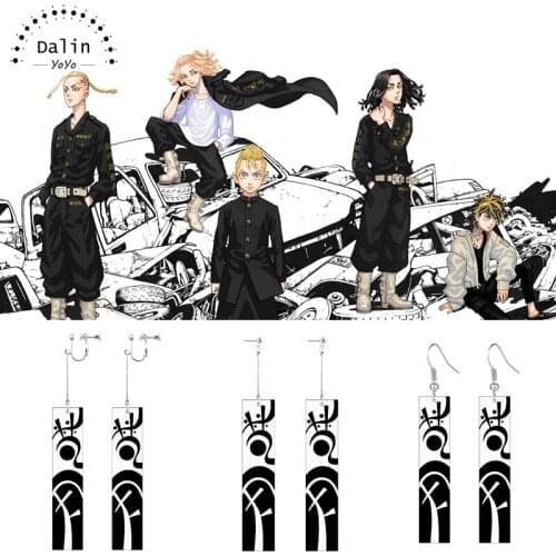 New Anime Cosplay Tokyo Revengers Izana Kurokawa Earrings Acrylic Props Hanafuda Drop Earrings for Women Fashion Jewelry