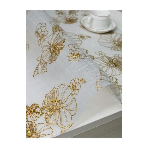 New Arrive Soft Glass PVC Translucent Clip Flower Dining Table Mat Coffee Table Mat Waterproof And Heat Insulation
